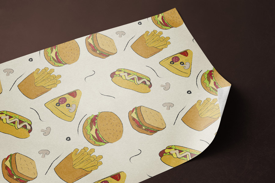 custom burger wrapping paper